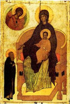 Моление Преподобного Сергия Радонежского. Икона из Стефано-Махрищского монастыря. ГИМ
