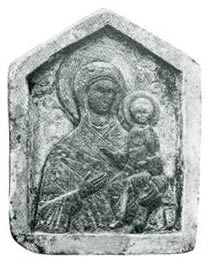 В. Д. Ермолин. Богоматерь Одигитрия. Икона с фасада поварни. Камень. XV в.