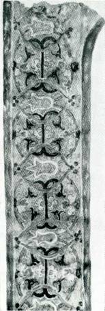 Фрагмент росписи откоса дверногс проема в дьяконник Троицкого собора. XV в.