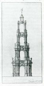 Проект Воскресенских ворот в Москве. Чертеж Д. В. Ухтомского. 1753