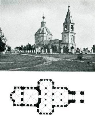 Успенская церковь. 1769. фотография 1920-х гг. План