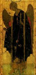 Архангел Гавриил. Икона деисусного чина иконостаса Троицкого собора. XV в.
