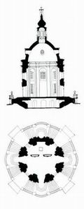 Смоленская церковь. 1745—1748. Разрез, план
